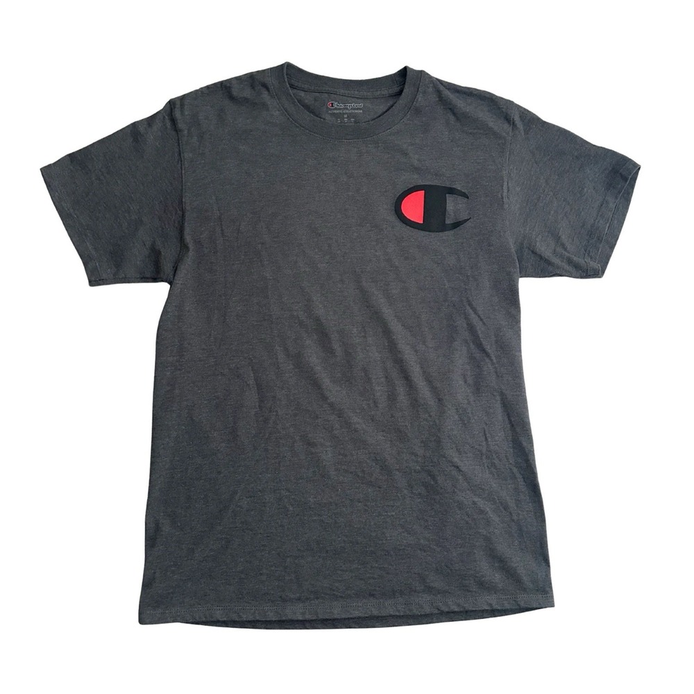 Champion Big C Logo Tee Mens Medium Charcoal Gray Heather Athletic Streetwear